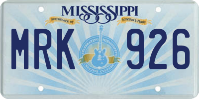 MS license plate MRK926