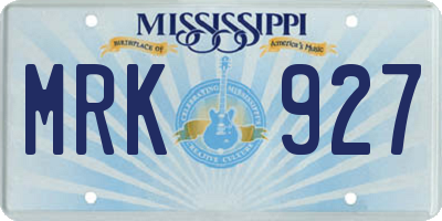 MS license plate MRK927
