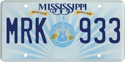 MS license plate MRK933