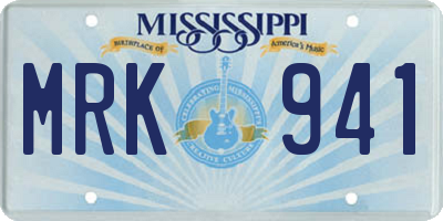 MS license plate MRK941