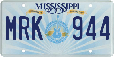 MS license plate MRK944