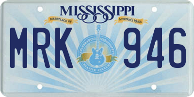 MS license plate MRK946