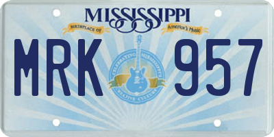 MS license plate MRK957