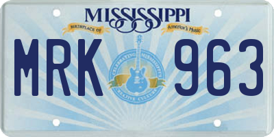 MS license plate MRK963