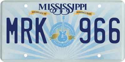 MS license plate MRK966