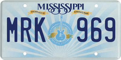 MS license plate MRK969