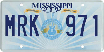 MS license plate MRK971