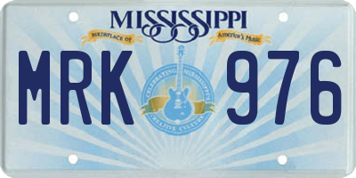 MS license plate MRK976