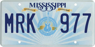 MS license plate MRK977