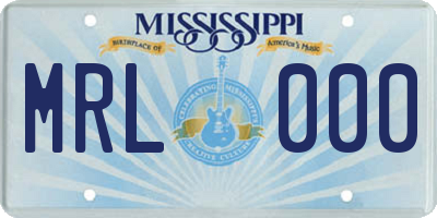 MS license plate MRL000