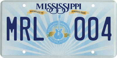 MS license plate MRL004
