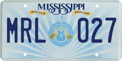 MS license plate MRL027
