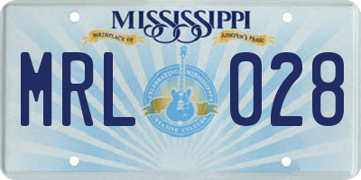 MS license plate MRL028