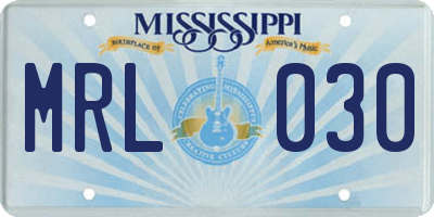 MS license plate MRL030