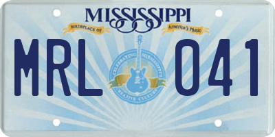 MS license plate MRL041