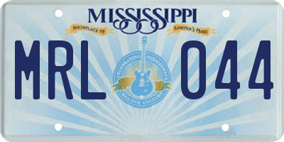 MS license plate MRL044