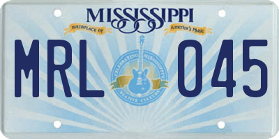 MS license plate MRL045