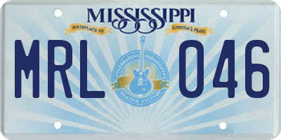 MS license plate MRL046