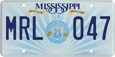MS license plate MRL047