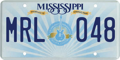 MS license plate MRL048