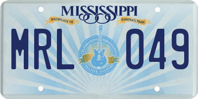 MS license plate MRL049