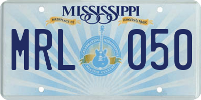 MS license plate MRL050