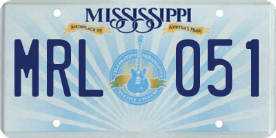 MS license plate MRL051