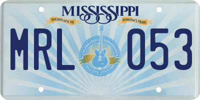 MS license plate MRL053