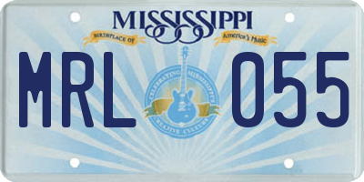 MS license plate MRL055