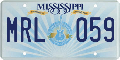 MS license plate MRL059