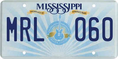 MS license plate MRL060