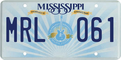 MS license plate MRL061