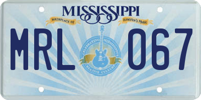 MS license plate MRL067