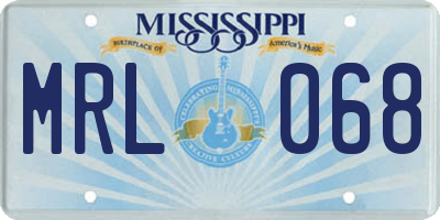 MS license plate MRL068