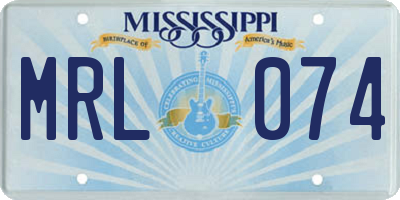 MS license plate MRL074