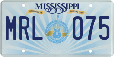 MS license plate MRL075