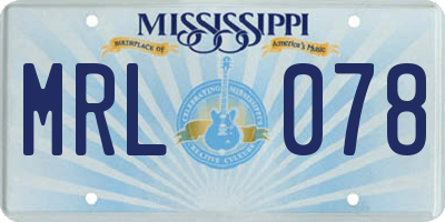 MS license plate MRL078