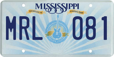 MS license plate MRL081