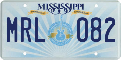 MS license plate MRL082