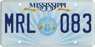 MS license plate MRL083