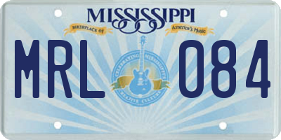 MS license plate MRL084