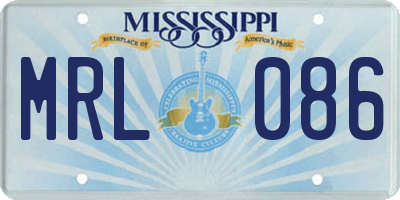 MS license plate MRL086