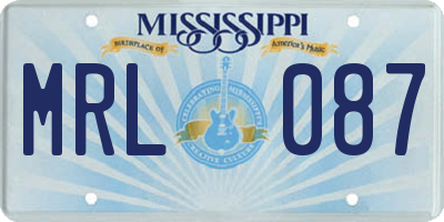 MS license plate MRL087