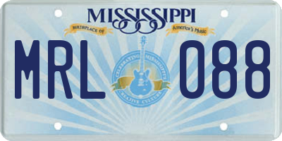 MS license plate MRL088