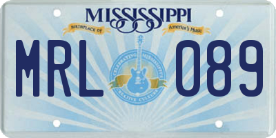 MS license plate MRL089
