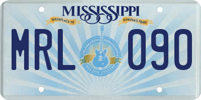 MS license plate MRL090