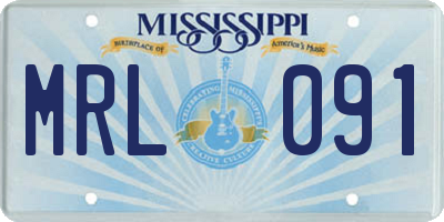 MS license plate MRL091