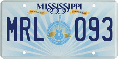 MS license plate MRL093
