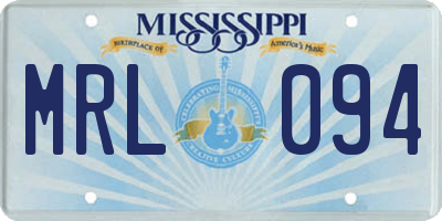 MS license plate MRL094