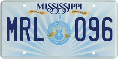 MS license plate MRL096